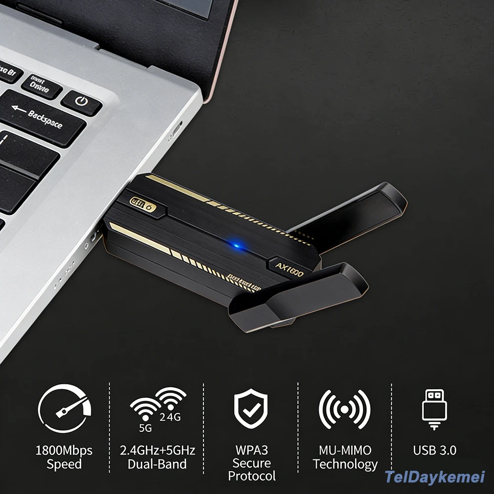 WiFi 6 AX1800 USB 3.0 어댑터 듀얼 밴드 2.4G/5Ghz USB 수신기 동글 네트워크 카드 안테나 무선 PC 노트북용 윈도우 10 11