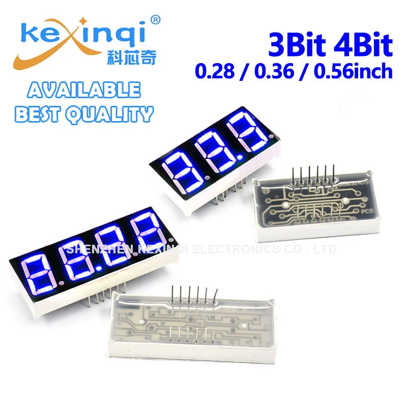 

5pcs Blue LED Digits Display 0.28inch 0.36inch 0.56inch 3bit 4Bit Cathode Anode 8 Figure Display Light LED digital tube