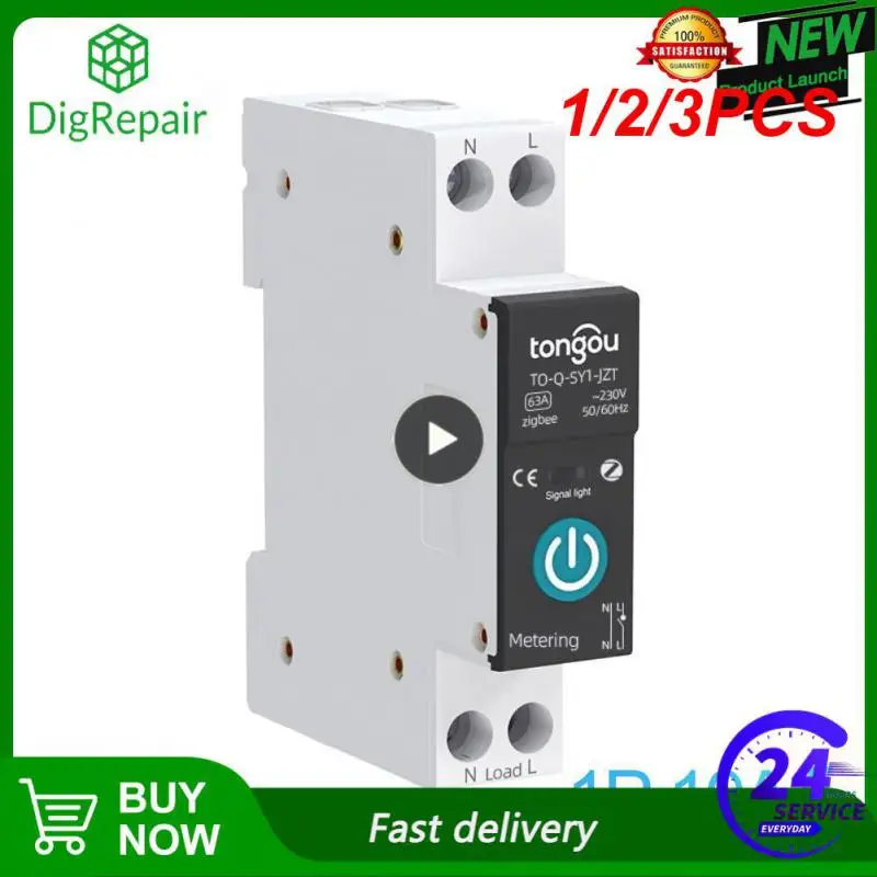 

1/2/3PCS Tuya Din Rail Switch Relay Tongou Smart Circuit Breaker With Metering 1P 16A 25A 40A 63A Support Alexa