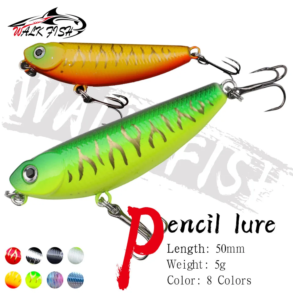 

WALK FISH 5cm/5g Pencil Fishing Lure Floating Artificial Hard Bait Top Water Dogs Hard Lures Baits Wobbler Fishing Tackle Pesca