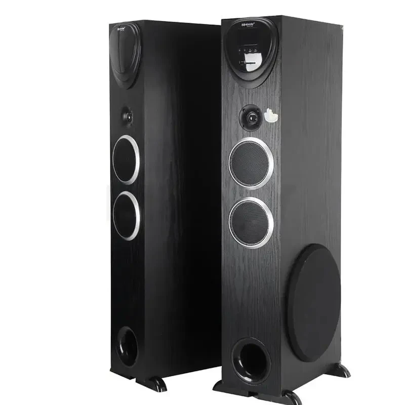 A Pair High-power 10 Inch Floor-standing Three-way Speaker 2.1 With Dual Bass Home Theater Hifi Bluetooth Active Speaker 200W