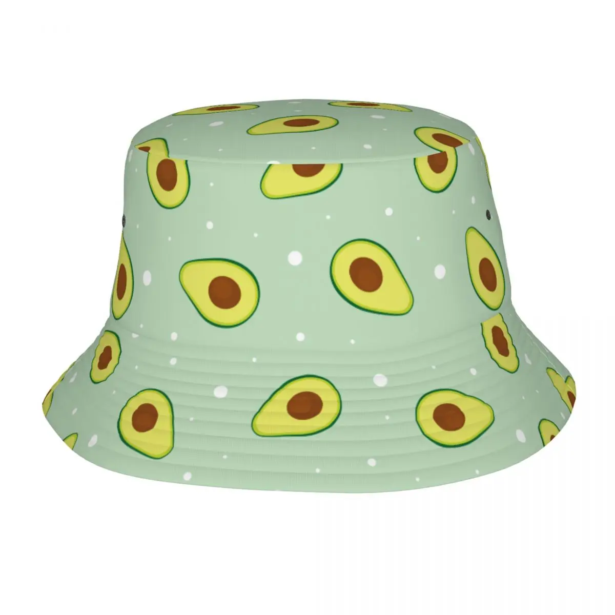 Streetwear Cappelli Secchiello Verde Avocado Protezione Uv Unisex Campeggio Avocado Amante Berretto Da Pescatore Copricapo Primaverile