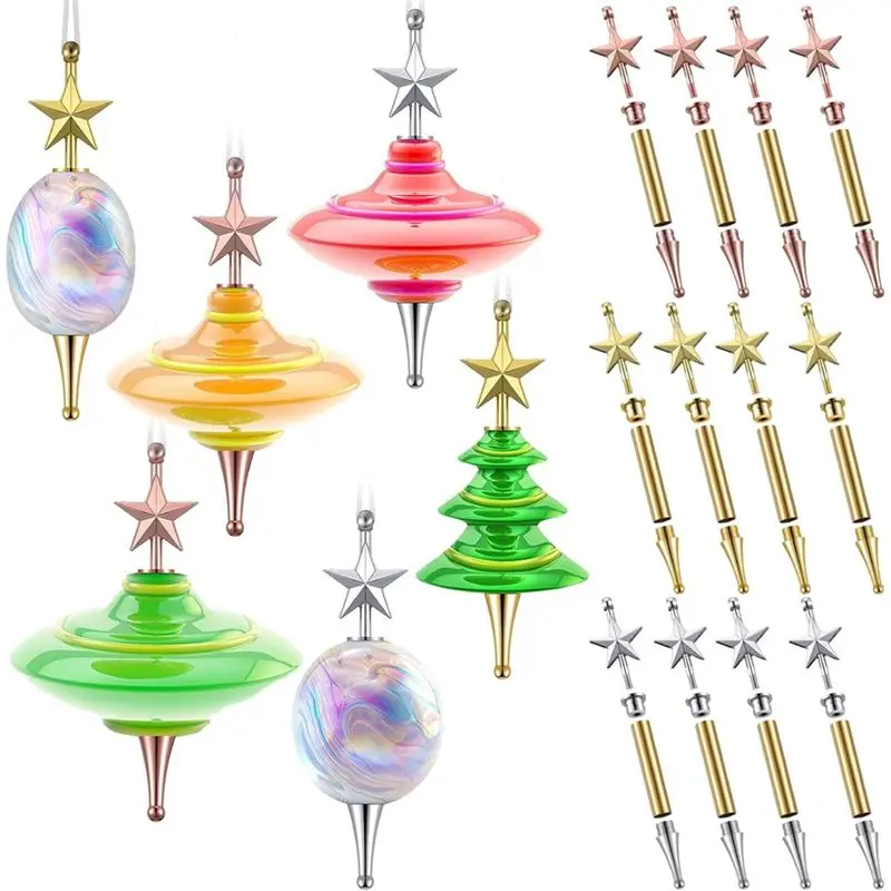 -Kit d'ornement d'arbre de noël en bois, 12 ensembles, artisanat de bricolage, décoration suspendue d'arbre étoilé, projet de vacances