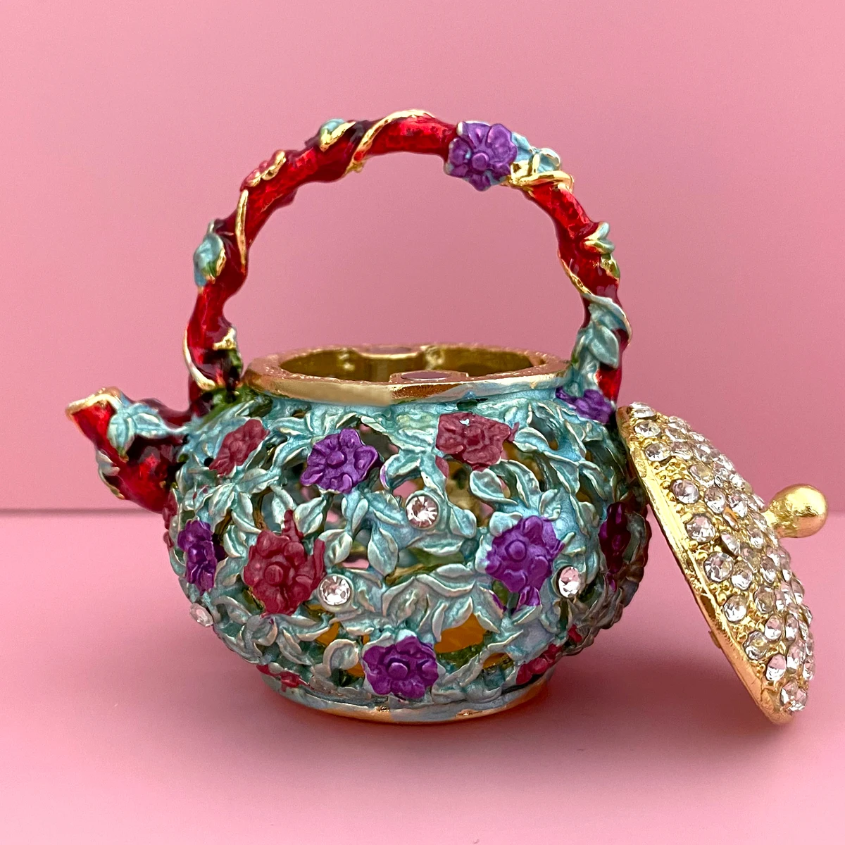 12 Styles Jewelry Trinket Box Hinged Metal Enameled Figurines Hand Painted Storage Case Wedding Ring Holder Home Dresser Decor