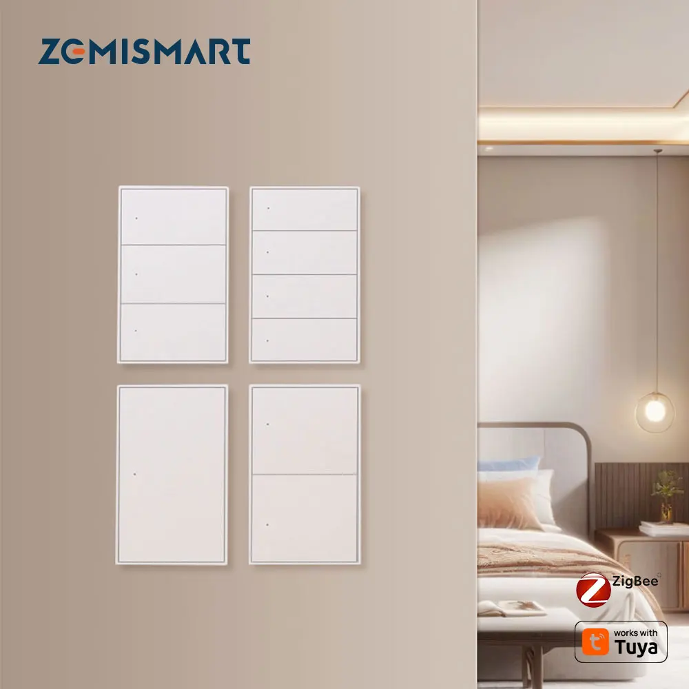 Zemismart Zigbee Smart Wall Light Switch 1 2 3 4 Gangs ทํางานร่วมกับ Tuya App พร้อม Neutral Push ปุ่มสวิทช์ AU Certified 1