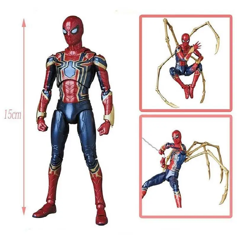 Mafex 081 Iron Spiderman Action Figure Toys Avenger Spider Man Statue Model Doll Regali Da Collezione Per Bambini Boyfriend