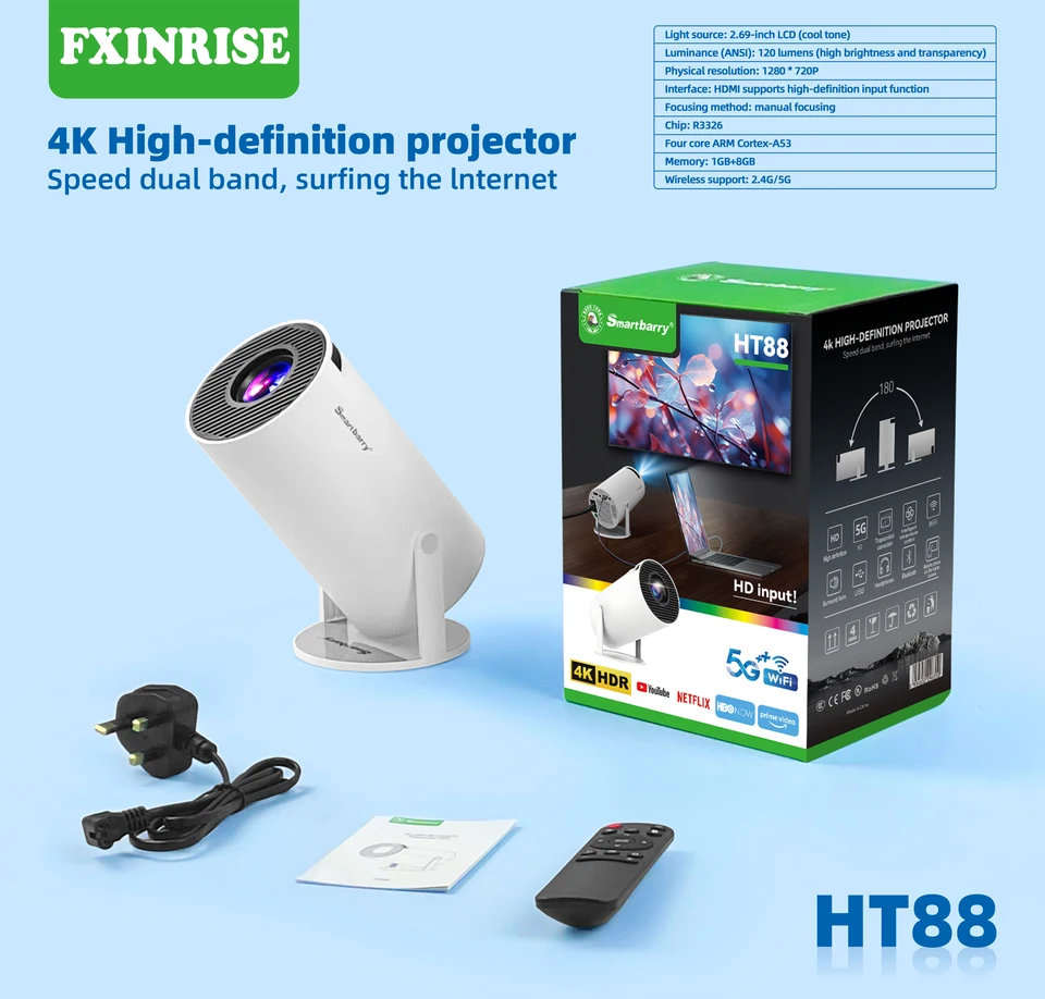 ALIVE アライブ　8㎝と8.5㎝　k-project ケイプロジェクト CAIWEI A8+ Google TV Portable Projector 4K Ultra HD 1080P