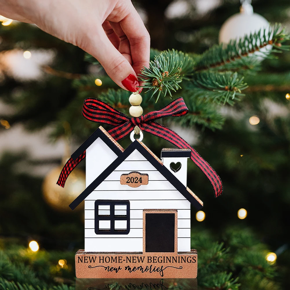 Home Ornament Wooden Housewarming Gift for First Christmas in New Home Perfect for Couples and Families