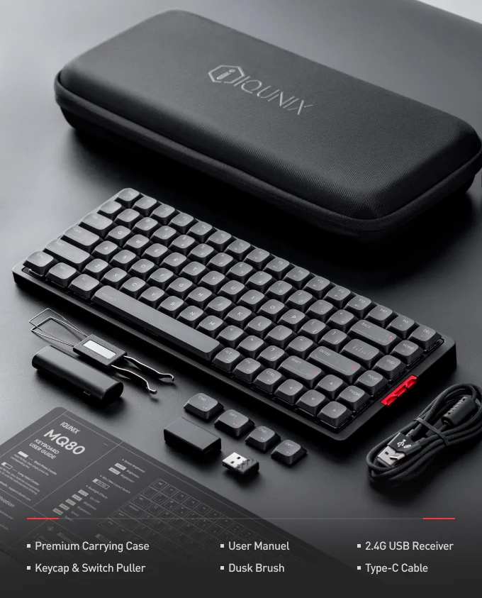 IQUNIX MQ80 ブラック IQUNIX MQ80: The Ultimate Low-Profile Mechanical Keyboard by