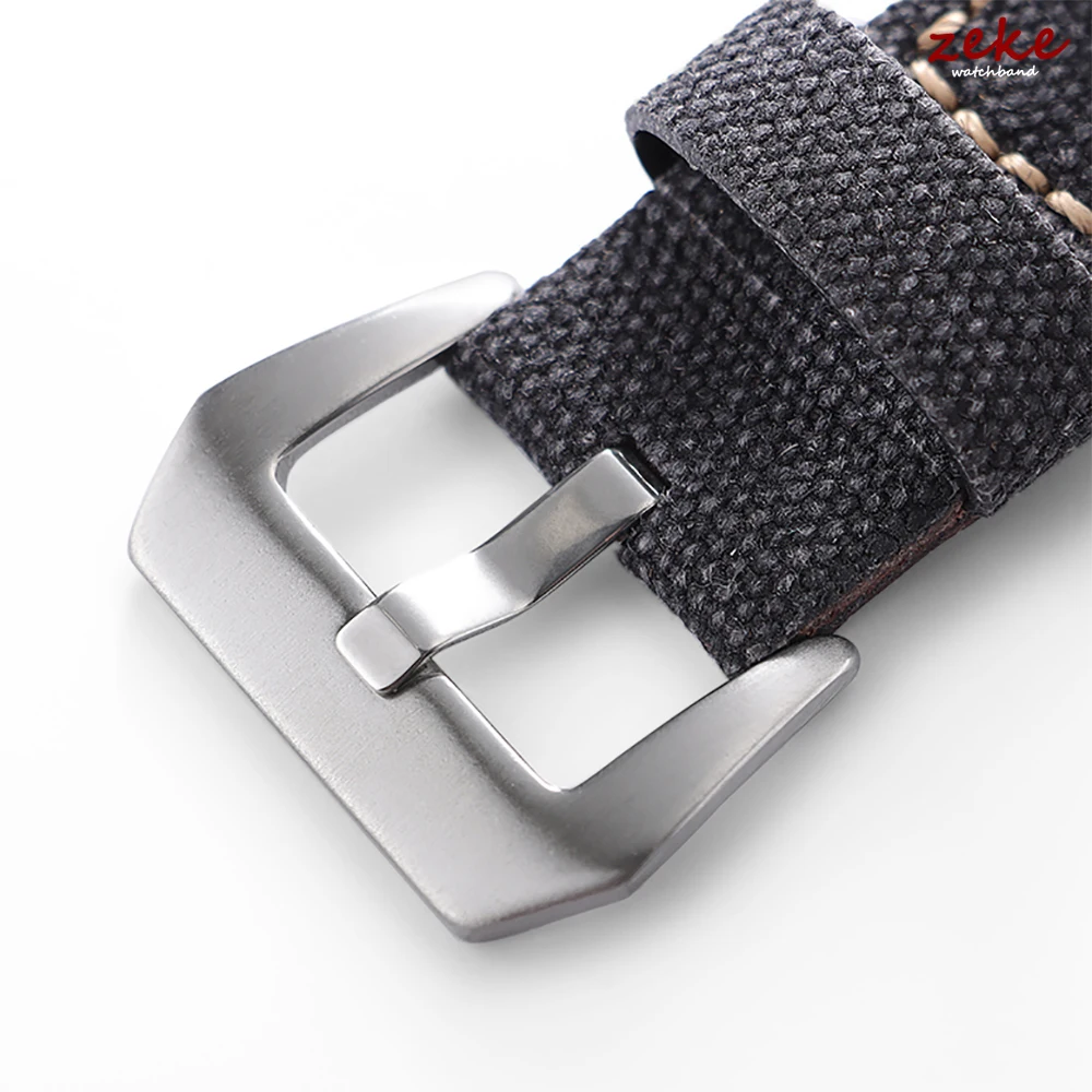 Waterproof Sailcloth Nylon Leather Watch Strap with Quick Release