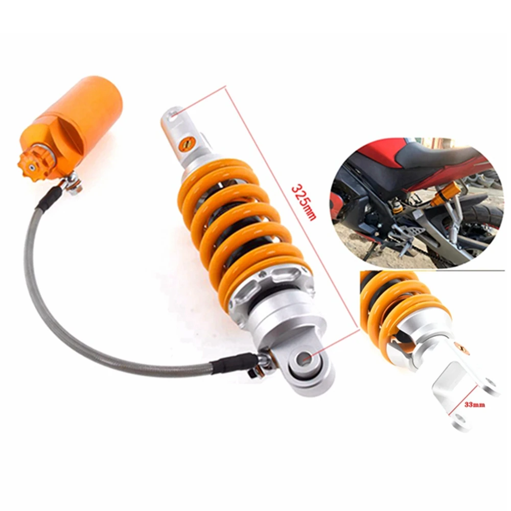 325mm Motorcycle Center Rear Shock Absorber Dual Damping Adjustable For