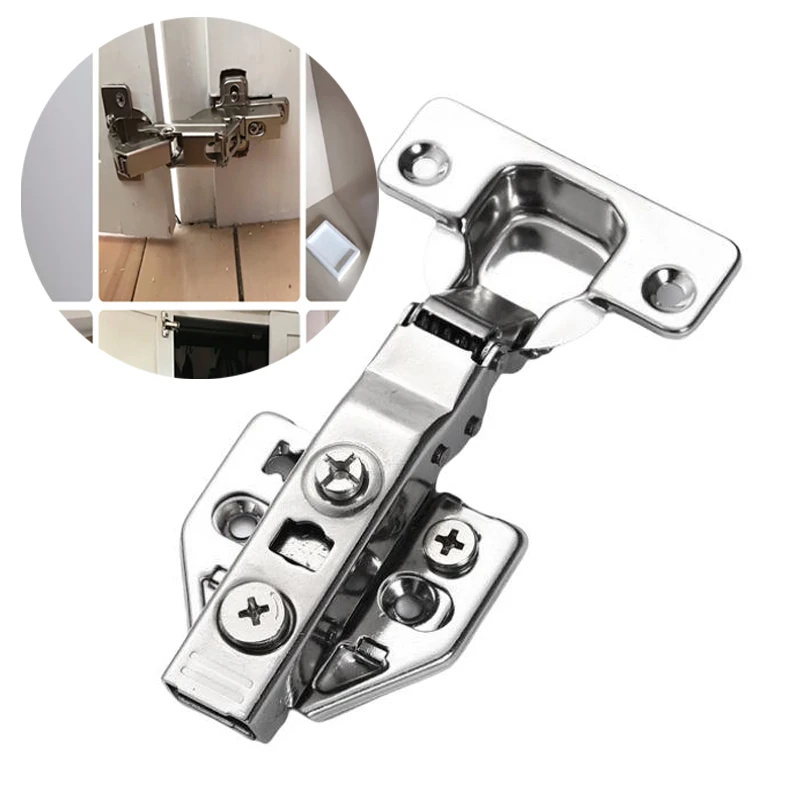 Cabinet Hinges Full Overlay European Cabinet Hinge 3D Adjustable with  Shaped Spring Hinge Hydraulic Buffer Damping Hinge