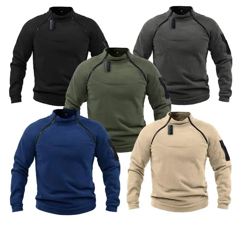 Men's Tactical Windproof Fleece Jumper - High Neck Half-Zip Design for Ultimate Comfort and Warmth main image 1