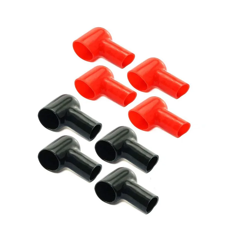 8 Pcs Car Battery Insulating Cover Red Black Terminal Boot Round Rubber 20x12MM PVC Cable Lug Protector Cover Lug Caps for Auto