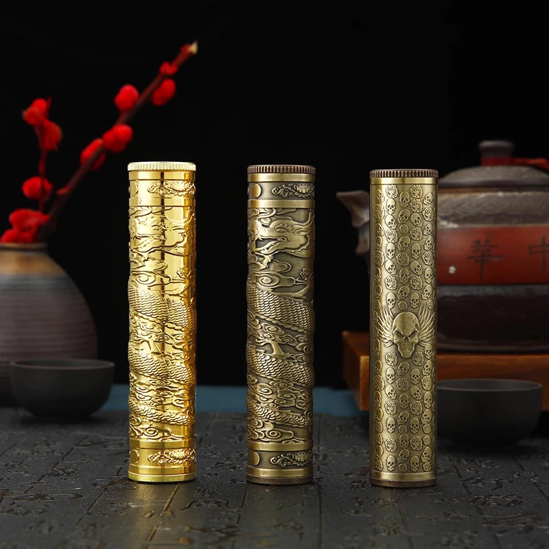 Vintage Dragon-Embossed Metal Incense Storage Box - Waterproof and Stylish Incense Holder
