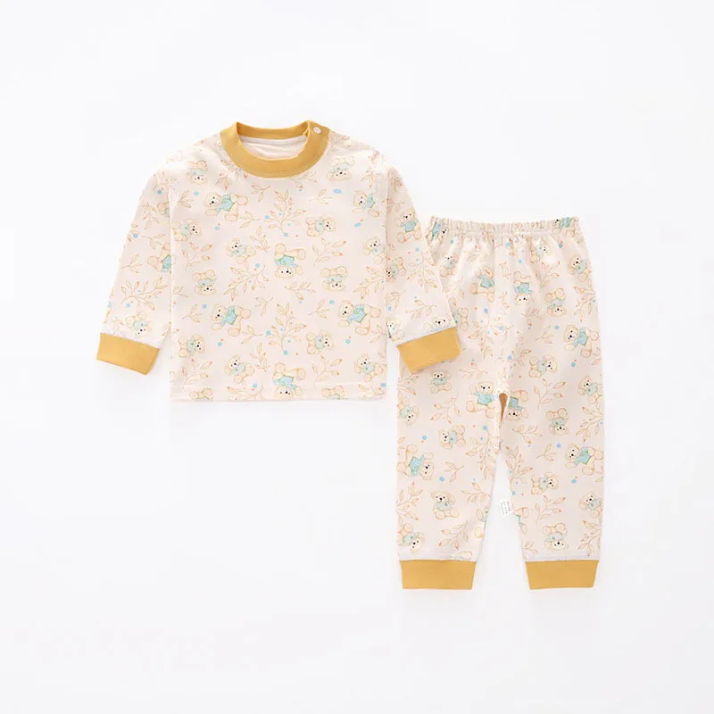 thumbnail image 1 of 1-6Y Baby Clothes Unisex Homewear Sets Boy Infant Pajamas Cartoon Print Long Sleeved Top and Pants 2Pcs Girls Toddler Long Johns, 1 of 6