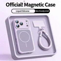 Lanyard Phone Case with Liquid Silicone Magnetic Cover and Magsafe Compatibility - iPhone 15 (Purple)
