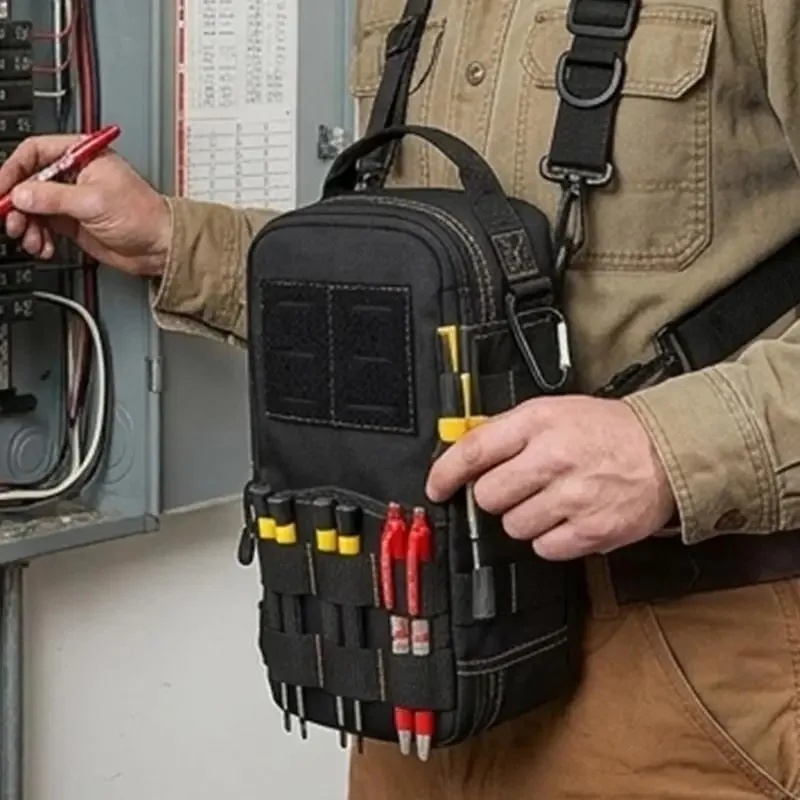 Compact Tactical Shoulder Tool Bag - Portable EDC Storage Pouch with Shoulder Strap