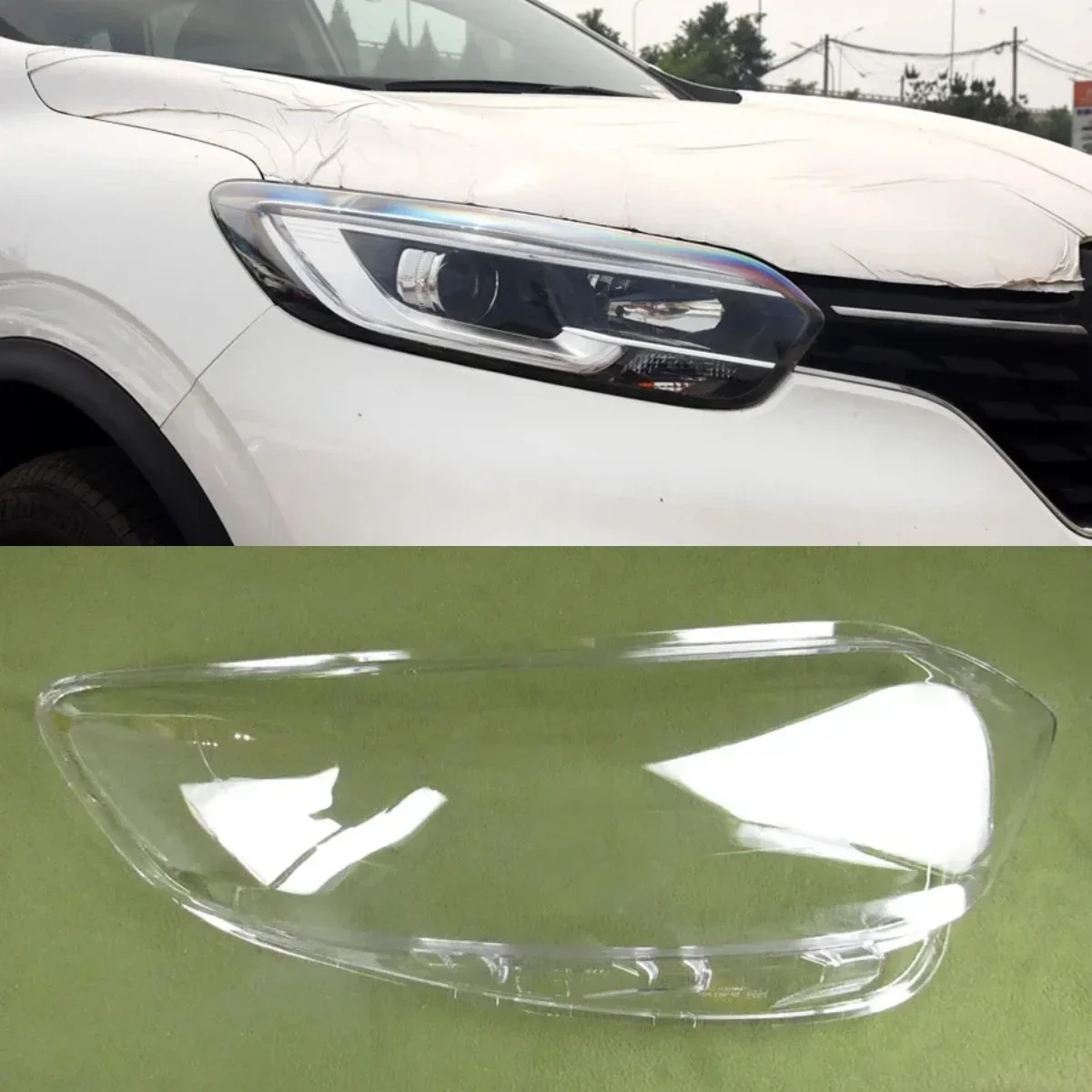 

For Renault Kadjar LED Front Headlight Shell Transparent Headlamp Cover Lens Plexiglass Replace The Lampshade 2016 2017 2018