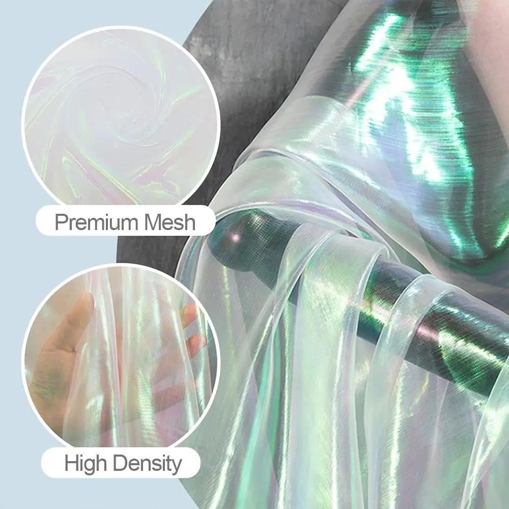 Fashion Shiny Laser Tulle Thin Organza Fabrics Decor Voile Organza Dresses Fabric Soft Tulle Cloth Handmade Materials