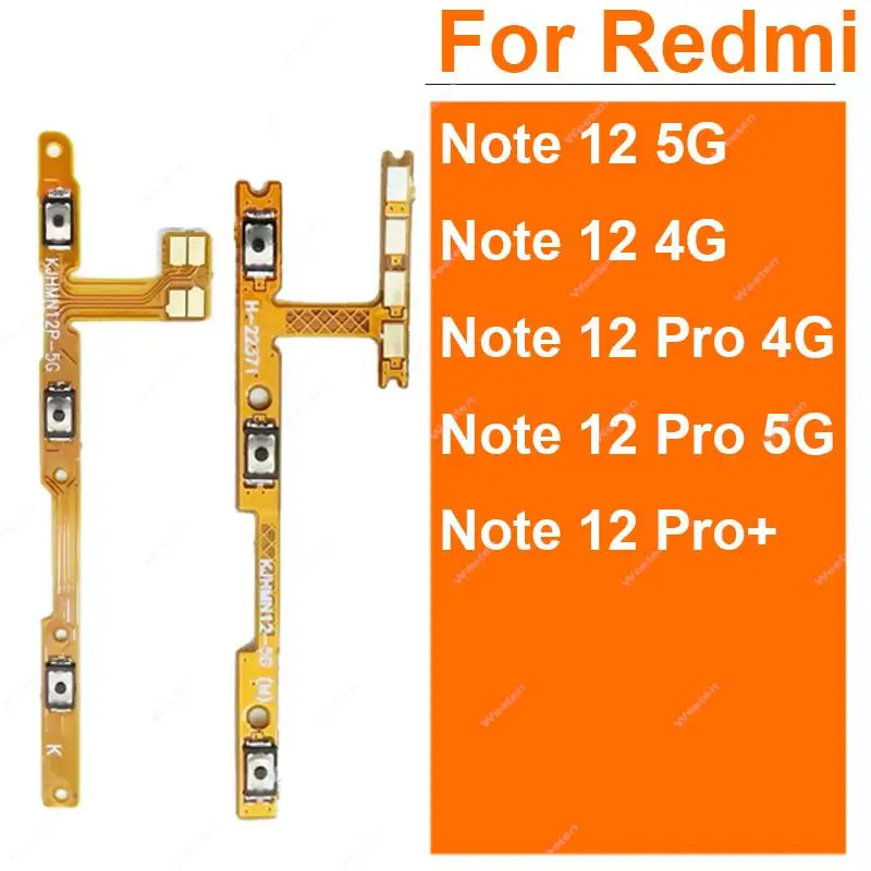 

Up/Down Power Volume Sidekey Flex Cable For Xiaomi Redmi Note 12 Redmi Note 12 4G Note 12 Pro Plus 4G 5G Sidekey Repair Parts