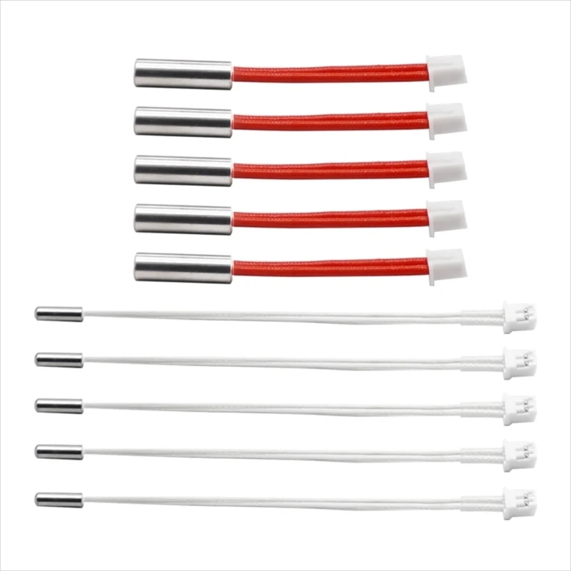 

10Pcs Heater Cartridge High Temperature Heating Tube 24V 50W Thermistor