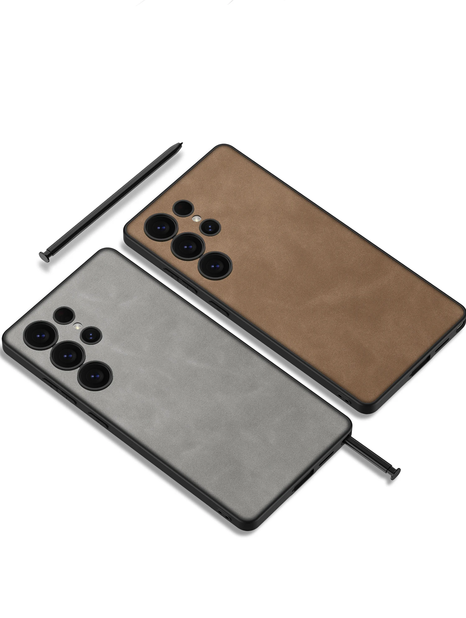 Frosted Leather Slim Case For Samsung Galaxy S25 S24 Ultra Shockproof Soft Edge