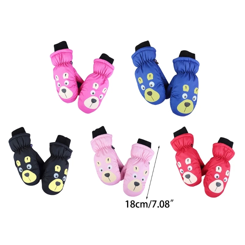 Bear Children Ski Gloves Waterproof & Warm Winter Outdoor Gloves 3 Layered for 3-6 Year Olds Boys Girls
