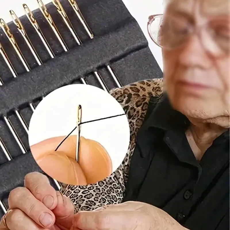 30 PCs Elderly No Thread Sewing needles Home Hand Sewing Quilt Clothes Cross Stitch No Thread Needle DIY