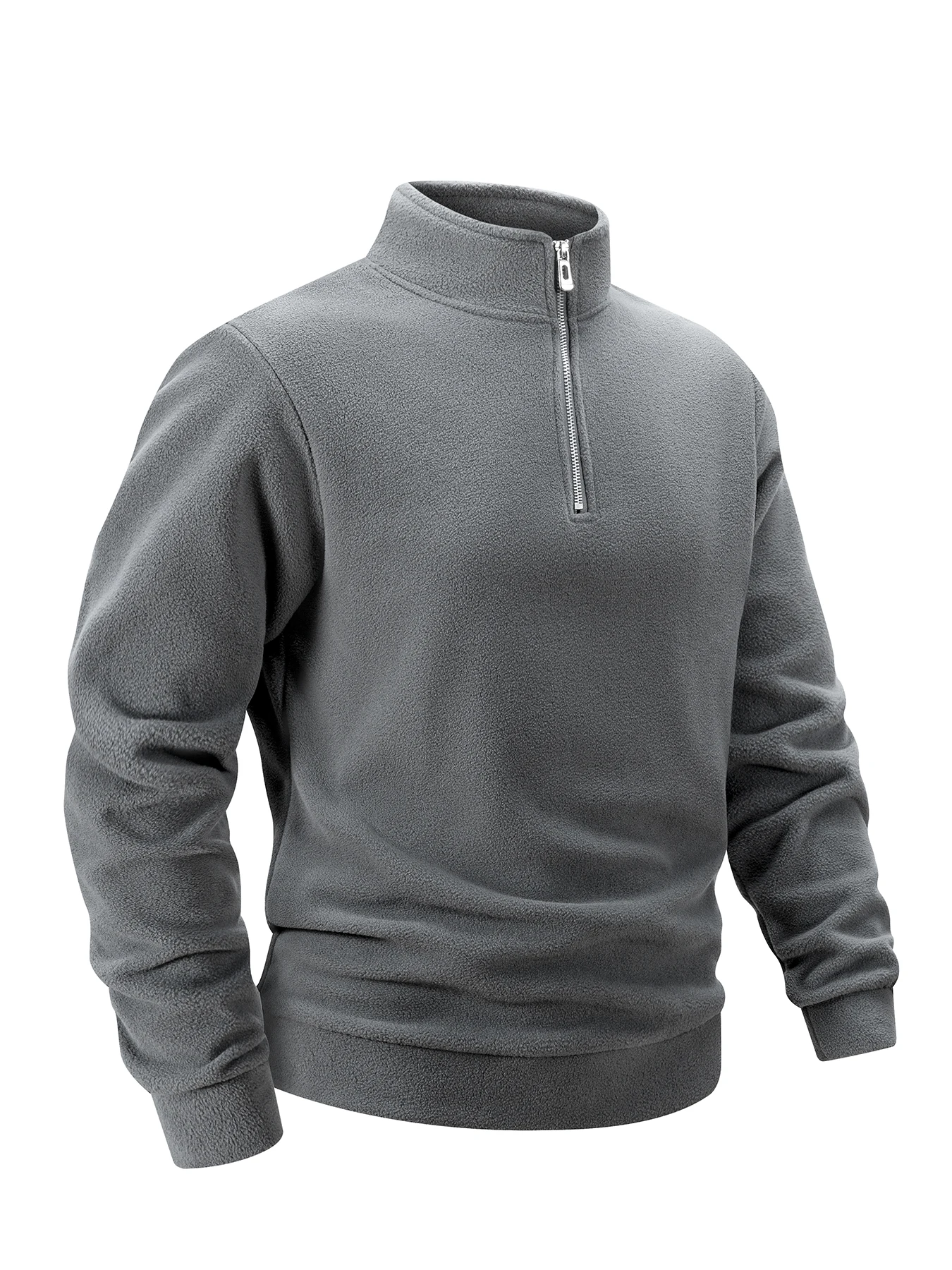 2025 Men Casual Fleece Sweatshirts Tops Men Sport Classic Stand Collar Sweatshirts Men’s Quarter Zip Hoodie Basic Pullover 3XL 2