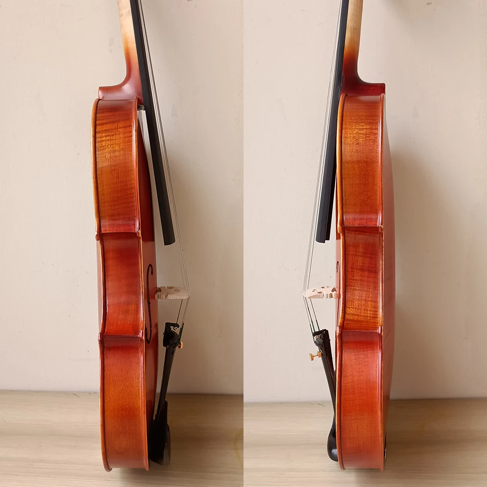 JINYIN JYVL-Y4000 4/4 full size natural tiger maple backboard handmade violin with over 15 years of age, spruce wood panel,