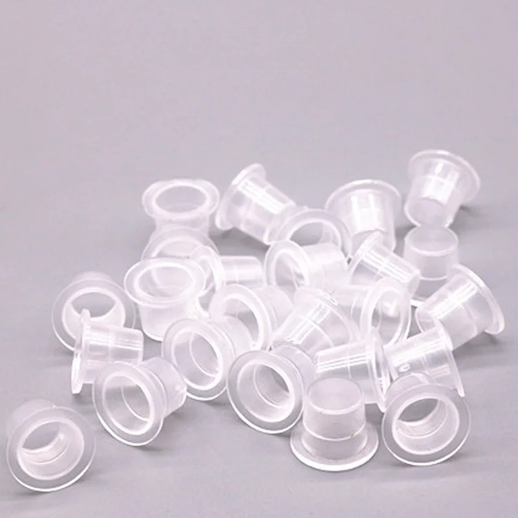 500Pcs Plastic Microblading Cap Pigment Clear Holder Container S/M/L Size For Needle Tip Grip Power Supply