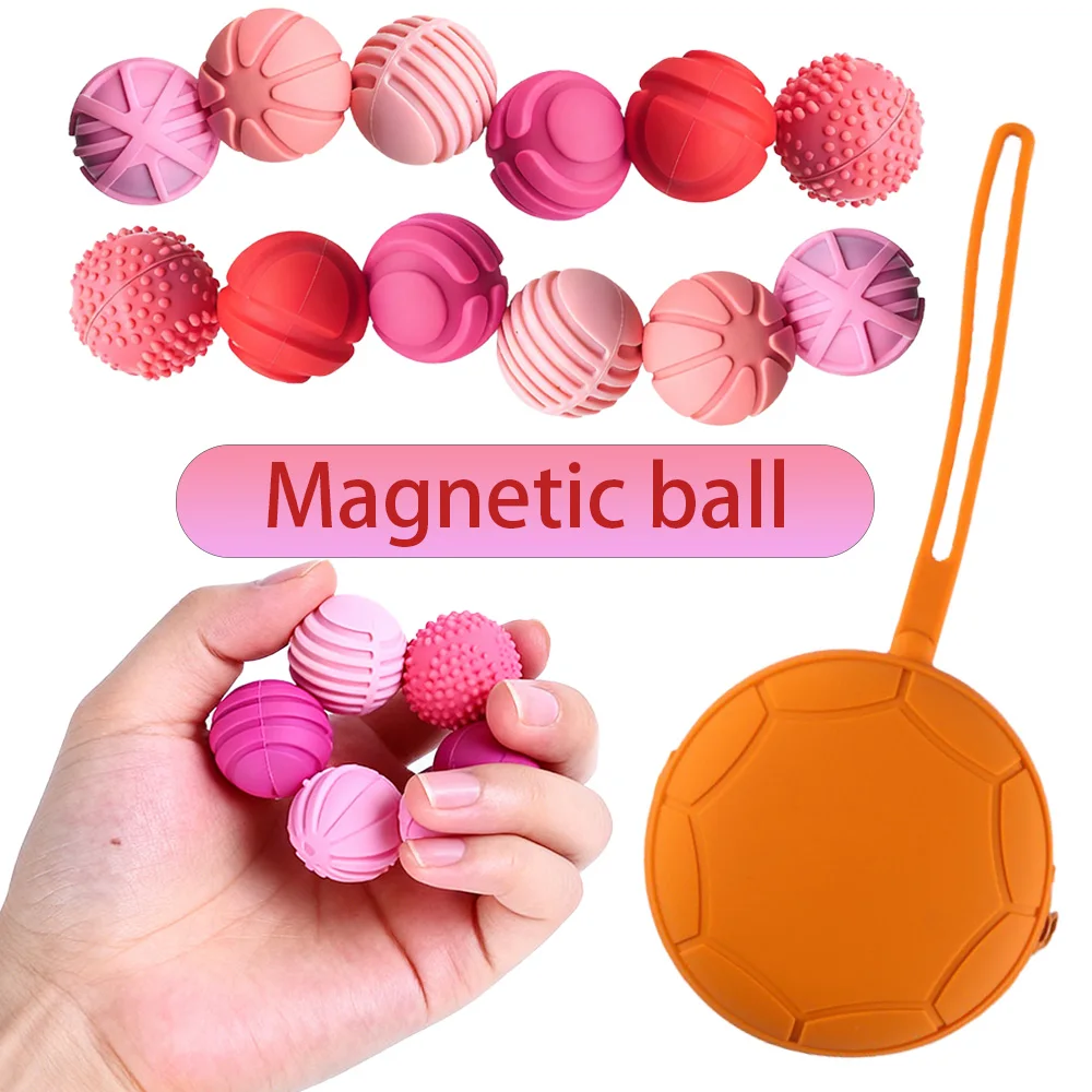 Magnetic Ball Stress Relief Silicone Ball Educational Sensory Stress Relief Ball Textured Ball for ADHD
