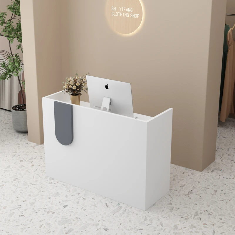 White Counter Reception Desks Minimalist Small Bar Design Office Reception Desks Front Modern Mostrador Commercial Furniture