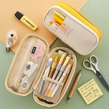 

Creative Classic Pocket Pencil Case Fold Canvas Stationery Storage Pen Bag Organizer for Cosmetic Travel Student School Supplies
