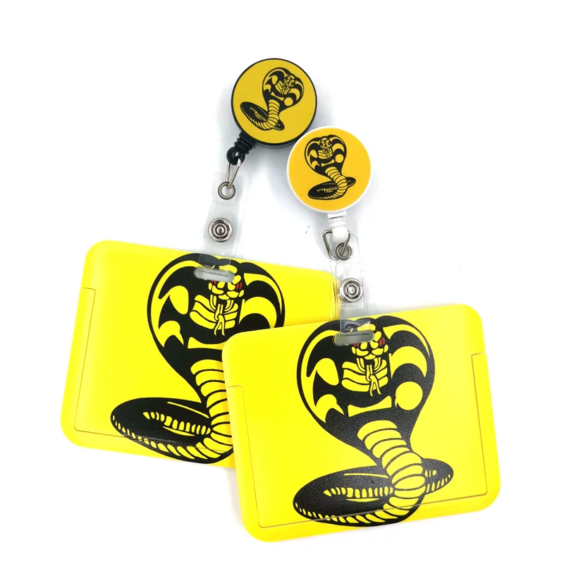 

Snake Cobra Kai Card Holder Women Men Business Lanyard Badge Card Case Women Card Cover Student Lanyard ID Name Card Holder Bags