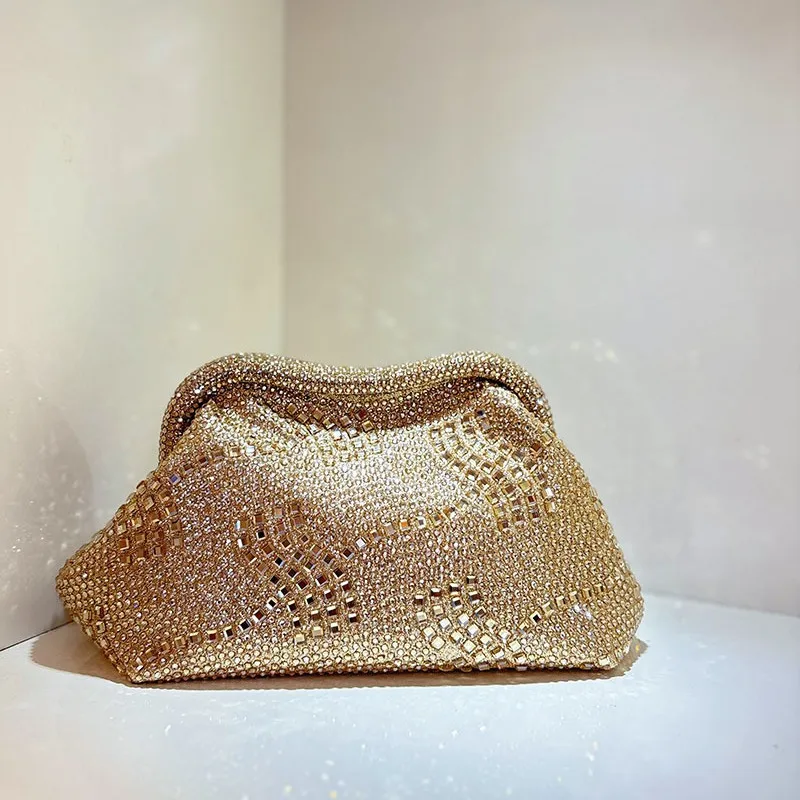 2025 Luxury Bling Shiny Color Diamonds Women Evening Clutch Purse High-end Wedding Party Banquet Handbag Glitter Crossbody Bag