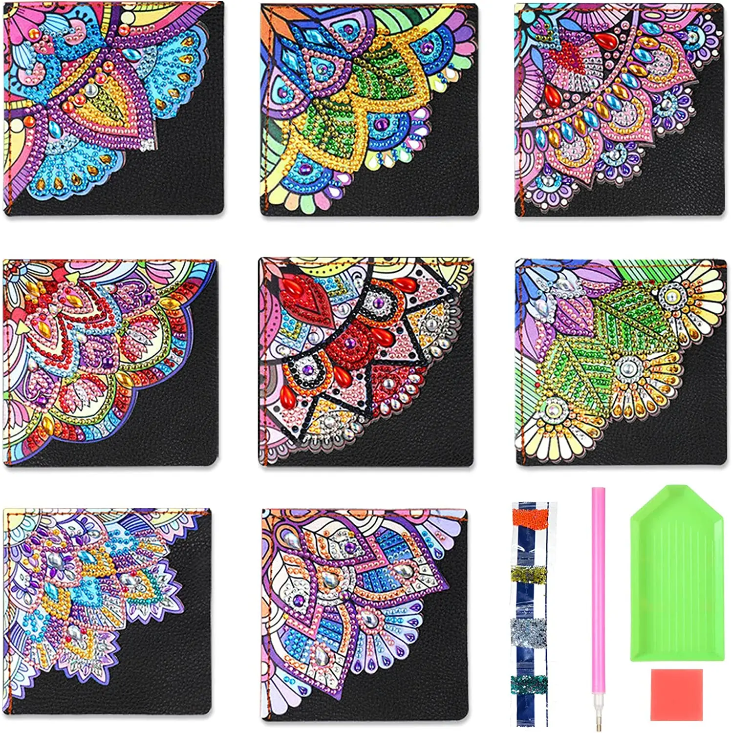 

6-8pcs Mandala DIY Diamond Painting Bookmark Book Corner Cover Bookmarks Diamond Mosaic Art Book Decortion Handmade Craft Gifts
