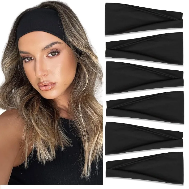 Non Slip Quick Dry Elastic Solid Color Unisex Sports Headband For Workout Fitness Yoga Running Sweatband Hair Accessories