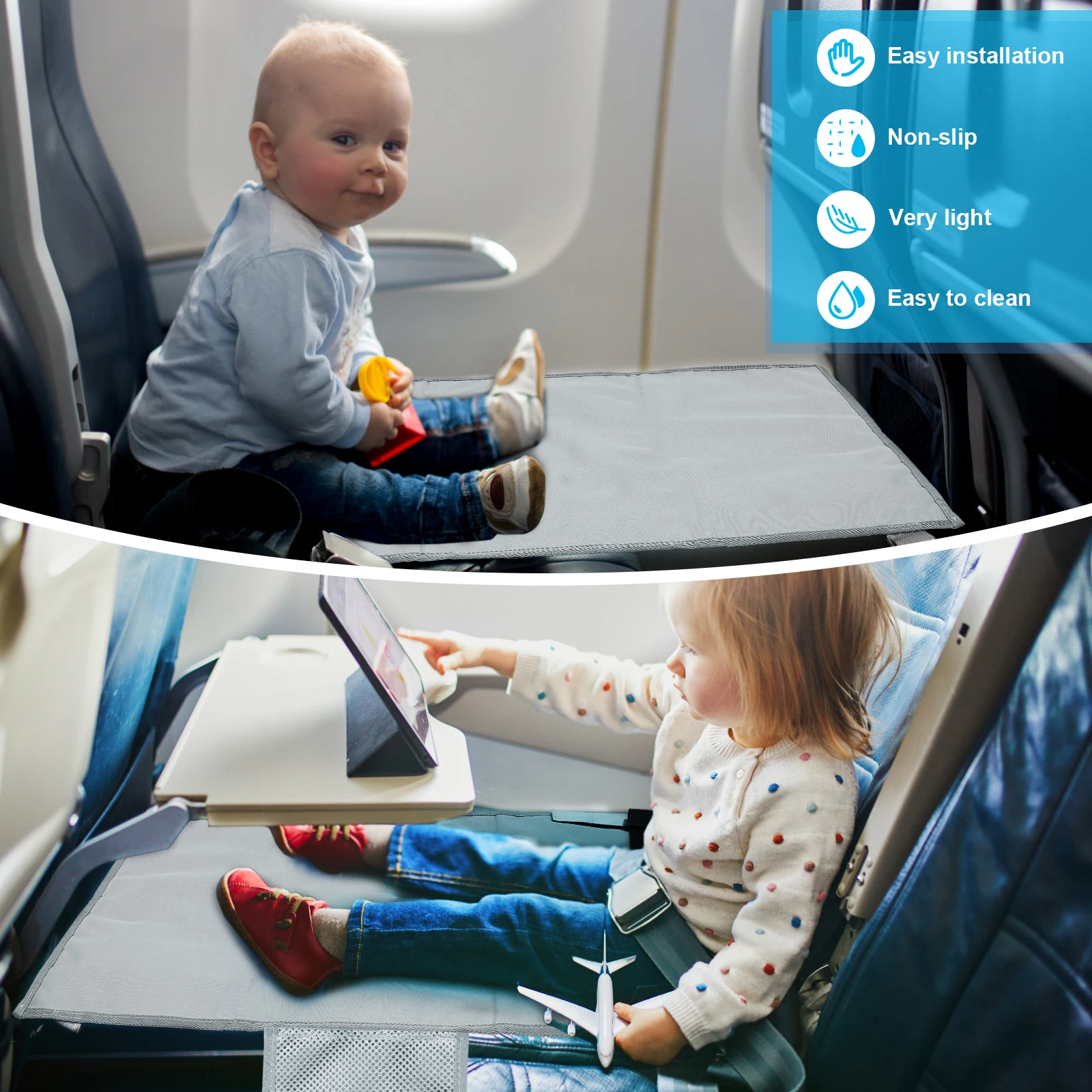 Portable Kids Travel Airplane Comfort Bed and Footrest Hammock