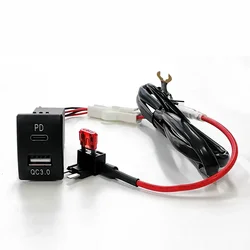 Dual QC3.0 PD Fast Charger Socket Adapter for Enhanced Charging in Vehicles (QC3.0 USB PD)