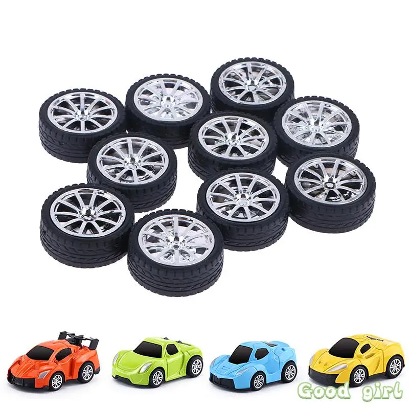 

10Pcs 26MM Mini Rubber Tire Car Wheels Tire Skin Wheels Car Model Modified Parts DIY Racing Vehicle Toys（Aperture 2mm）