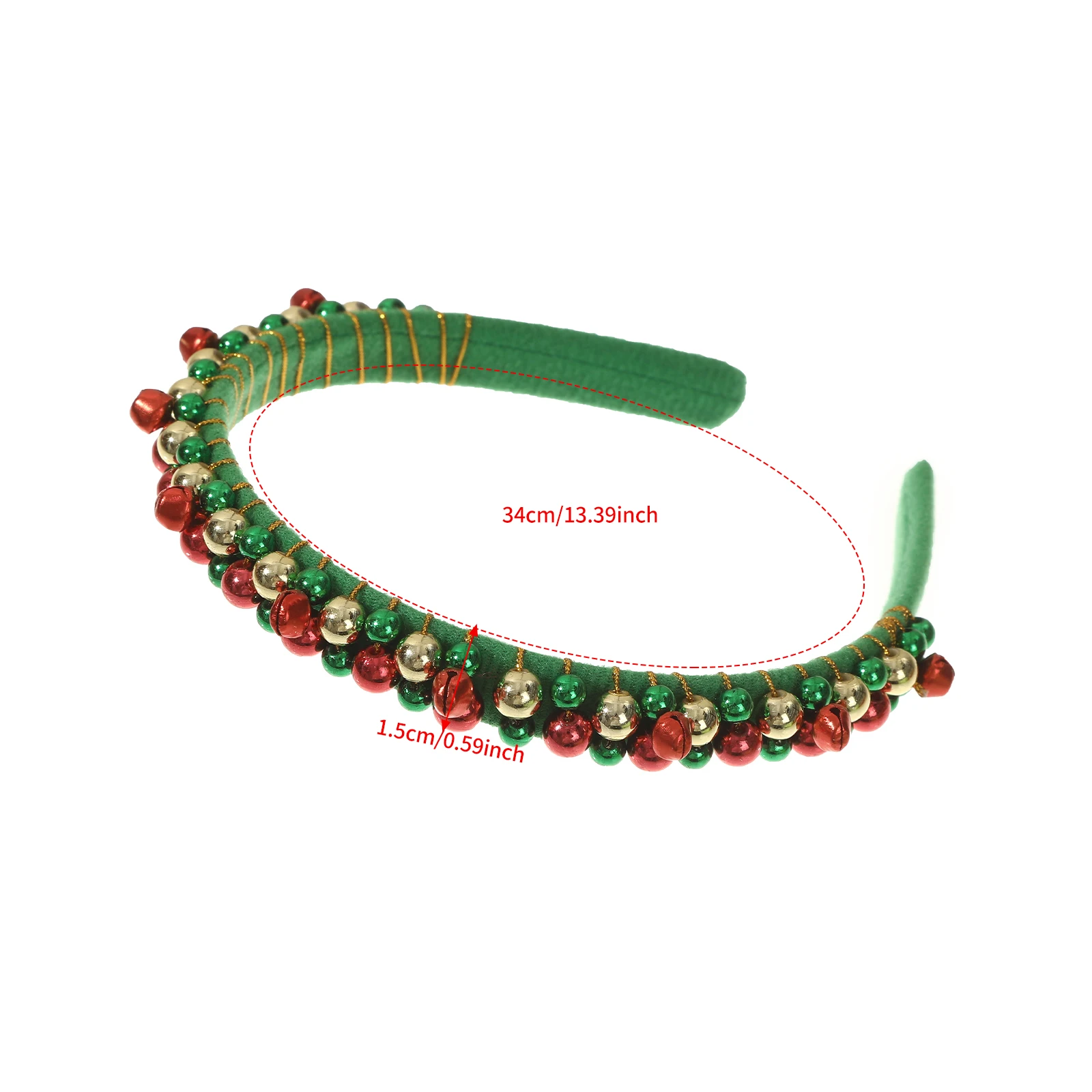 1pc Christmas Bell Beads Hairband Headband Fashion Hair Hoop For Women Autumn Winter Festival Retro Temperament Hair Bands