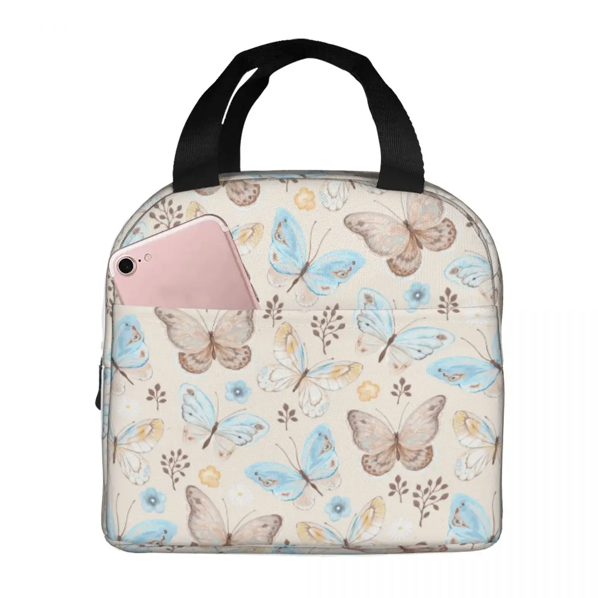 

Butterfly Portable Aluminum Foil Thickened Insulation Lunch Bag 8.5x5x8 Inch