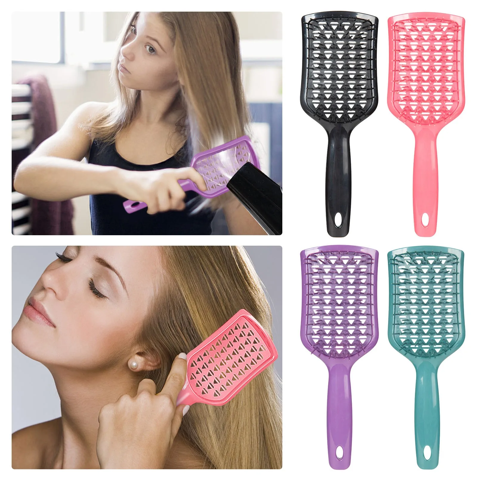 2Pcs Detangling Scalp Brush Untwisted Hair Brush With Flexible Anti Static Massage Brush For Combing Of Wet and Dry Curly Hair 10 inch metal led ring light 3 lighting modes 10 levels brightness usb powered with 50cm light stand ballhead adapter 2pcs flexible phone holder for live streaming video recording network broadcast selfie makeup