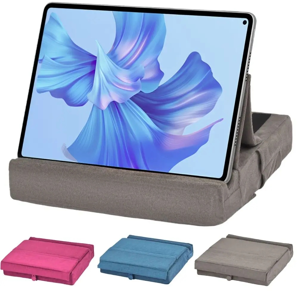 Versatile Foldable Tablet and E-Reader Pillow Stand with Pen Slot