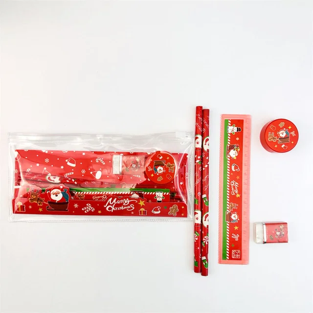 Astronaut Stationery Set 5 in 1 Children's Stationery Small Gift Pencil Eraser Pencil Sharpener Ruler Set Cute Stationery Bag 6