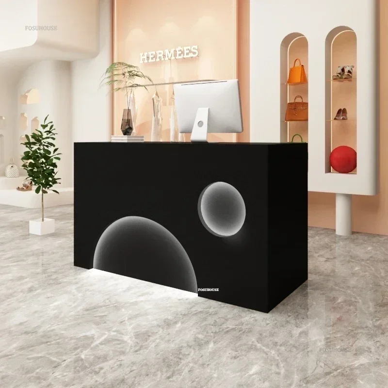 Nordic Reception Desk Office Furniture for Front Reception Counter Minimalist Creative Small Commercial Beauty Institute Counter