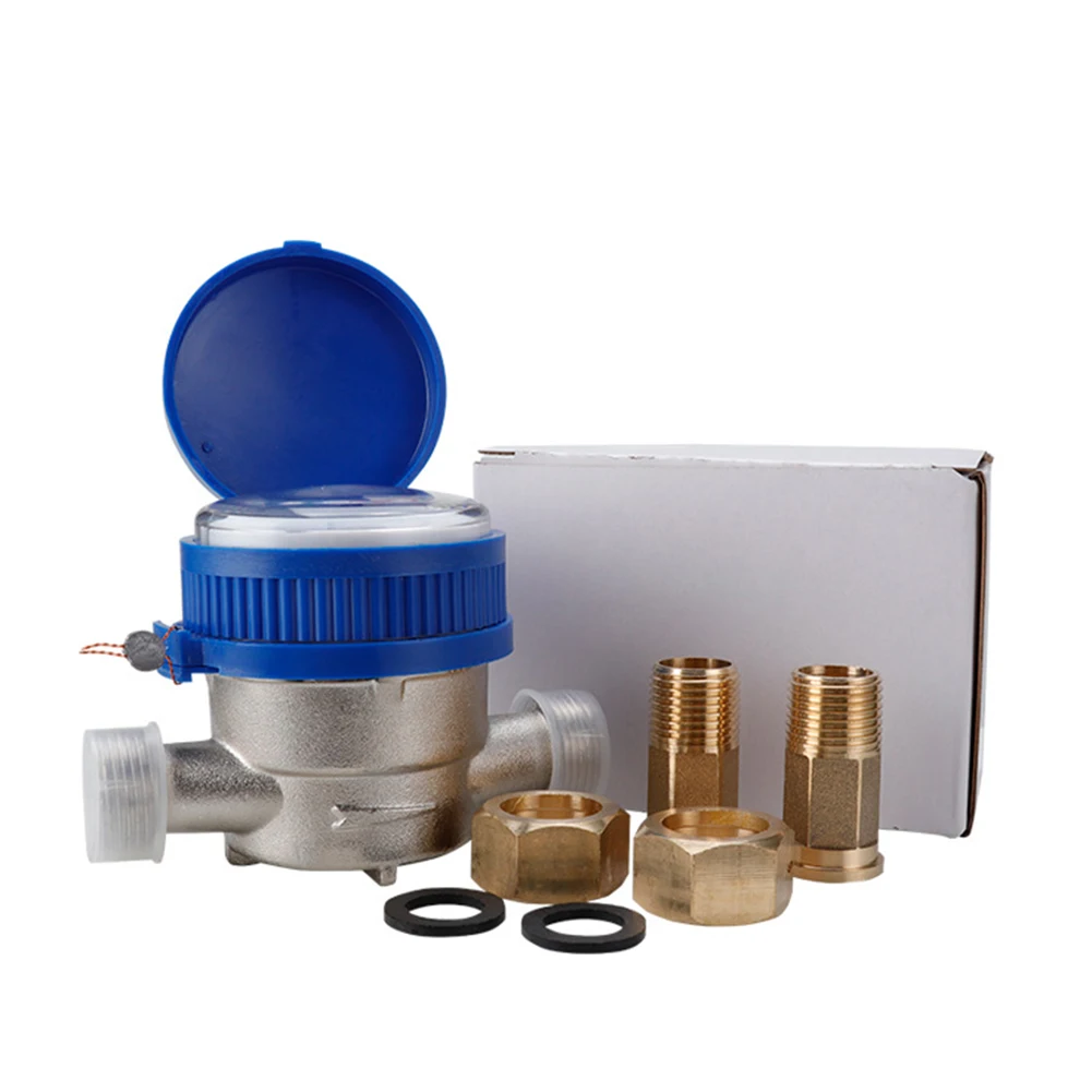 Smart Water Meter Mechanical Rotary Pointer Counter Water Meter Flow Measuring Tools with Copper Fittings Gadget Digital Display water meter