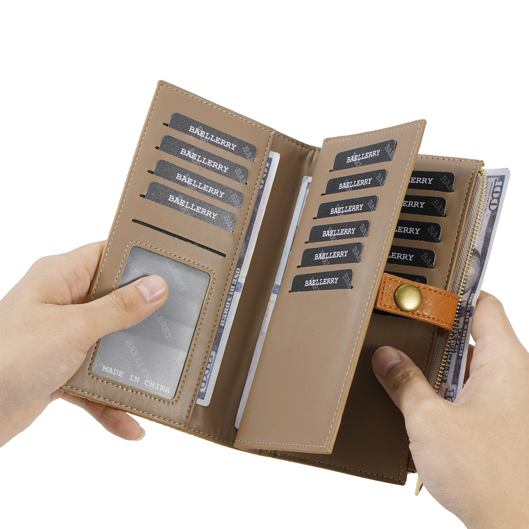 1Pcs Women's Yellow Woven Wallet, Bohemian Style Vacation Beach Long Zipper Wallet, Multi-Card Slot Travel Clutch Bag